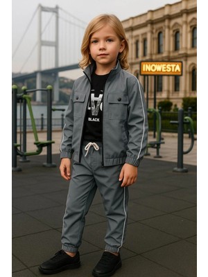 Erkek Çocuk Premium Softshell Üst Kalite Paraşüt Kumaş 3'lü Takım