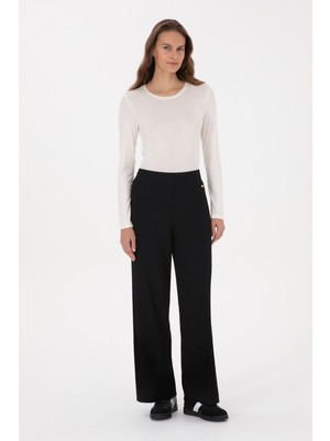 U.S. Polo Assn. Kadın Siyah Loose Fit Triko Pantolon 50314777-VR046