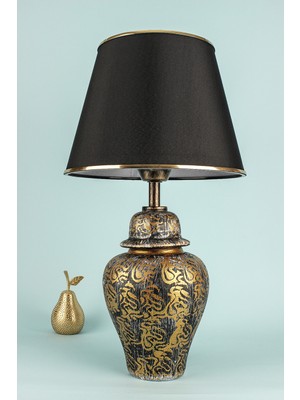 HMY Design Ireen Handmade Seramik Abajur Gold-Siyah