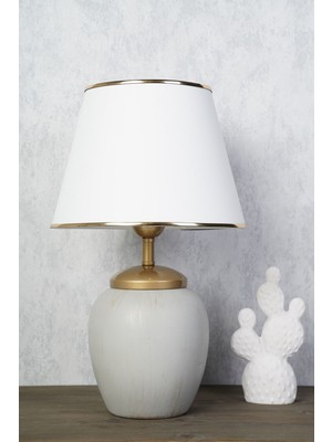 HMY Design Fourmi Seramik Abajur Gri Beyaz