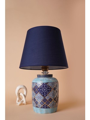 HMY Design Gamme Handmade Seramik Abajur Lacivert