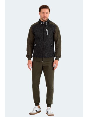 Slazenger Falor Erkek Kapüşonlu Fermuarlı Siyah Eşofman Takımı