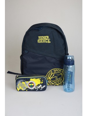 Dekomus Ile Yeni Sezon Lisanslı Fenerbahçe Büyük Boy Lise Okul Çantası,kalem Çantası ve 700 ml Matara Seti
