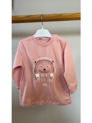 🌸 Perimasalı Marka Pembe Kirpi Nakışlı Bebek/çocuk Sweatshirt