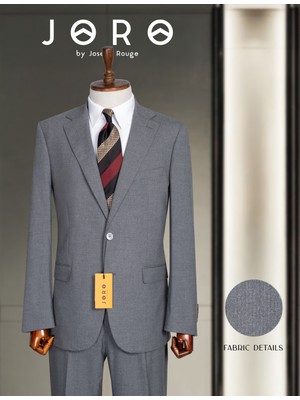 Joro Gri Baskılı Takim Elbise