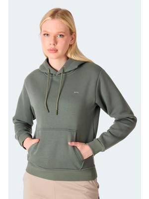 Slazenger Mısty  I Kadın Kapüşonlu Ekru Sweatshırt