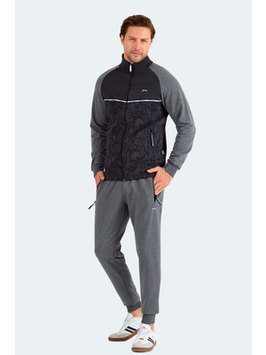 Slazenger Fervor Erkek Dik Yaka Fermuarlı Antrasit Eşofman Takımı