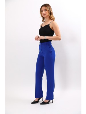 Önder Özsoy Kemerli Boru Paça Pantolon-Saks