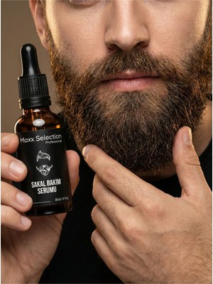 Maxx Selection Sakal Bıyık Serumu Sakal Bıyık Güçlendirici Besleyici Uzatma Bakım Vitamin Serum Yağı Beard Oil 30ML