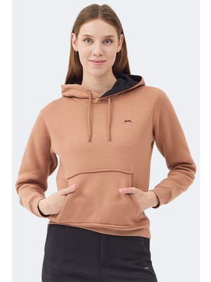 Slazenger Mısty  I Kadın Kapüşonlu Ekru Sweatshırt