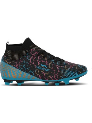 Slazenger Corner Halı Saha Futbol Ayakkabısı Erkek Çocuk İçin Beyaz / Mavi Suni Deri Tasarım