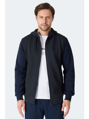 Slazenger Flame Erkek Kapüşonlu Cepli Lacivert Sweatshırt