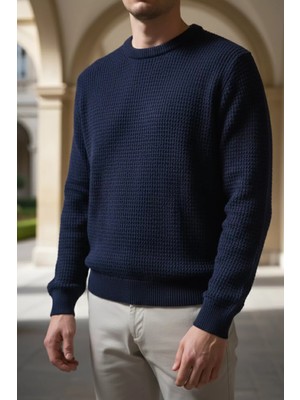 Erkek Bisiklet Yaka Örme Triko Kazak P-00019679