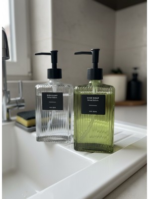 Rooc Home 2’li Cam Sıvı Bulaşık Sabunluk Seti – 400 ml