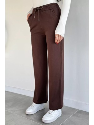 Gülseli Kadın Bel Lastikli Şardonlu Yüksek Bel Palazzo Eşofman Altı P-00019661