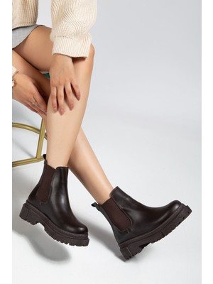 Budi 812-2137 Kahve Lastikli Günlük Kadın Bot