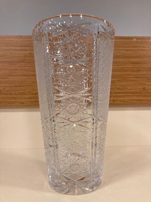 Vazo Kesme Kristal Cam Yıldız Desen YÜKSEKLİK:28CM ÇAP:15CM