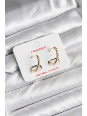 Marsilyan 14K Gold Renk Kaplama Burgu Halka cm Kadın Küpe - TJ-BKP11423