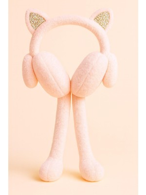 Kedi Kulaklı Çocuk Peluş Kulaklık Pembe