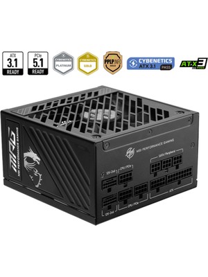 MSI Msı Mpg A1250GS Pcıe5 1250W 80+ Gold Atx 3.1 Pcıe 5.1 2x 12V-2X6  Power Supply