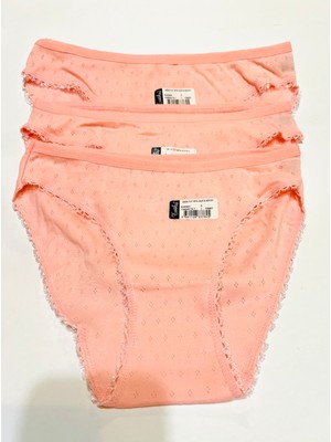 Tutku Marka Kadın Sofia Bikini Jakarlı Külot 3'lü %100 Pamuk