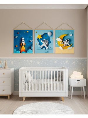 idealizbiz Uzay ve Astronot Soyut Kombin Kanvas Poster