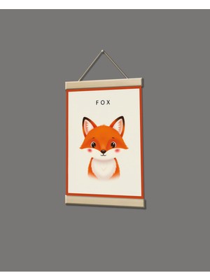 idealizbiz Tilki Portresi Kanvas Poster Tablo