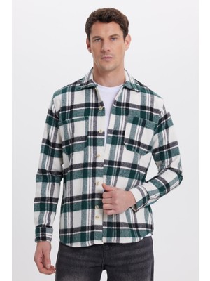 Tudors Erkek Regular Fit Klasik Kesim Çift Cepli Kışlık Oduncu Kareli Gömlek