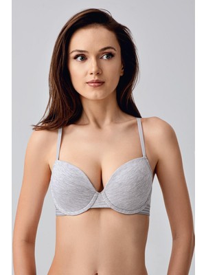 Cotonhause Kadın Gri Melanj Desteksiz Sütyen –  Günlük Rahat Model C3T3N1833