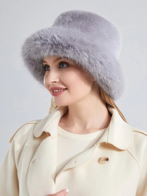 Verahed Rus Kalpak Şapka Kadın Kürk Peluş Kışlık Şapka, Yumuşak Dokulu, Sıcak Tutan Kalpak Model