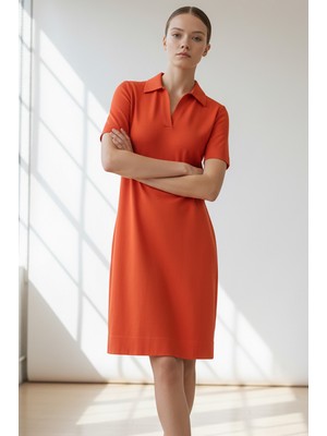 Allyco V Yaka Kısa Kollu Gömlek Elbise