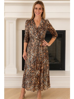 Lumi Yılan Desenli Kadın Elbise