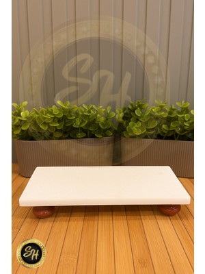 Mermer Yağlık Altı Ahşap Misket Ayaklı 20X10 Cm, Şık ve Kullanışlı