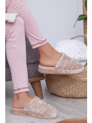 Neon Shoes Unisex Önü Kapalı Peluş Bohça Damat Gelin Çeyiz Terlik Sessiz Eva Taban Misafir Ev Terliği