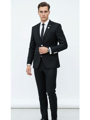 Plus Scorpion Çift Yırtmaçlı Likrasız  Dokulu Kumaş Slim Fit Erkek Blazer Ceket – Modern ve Dayanıklı