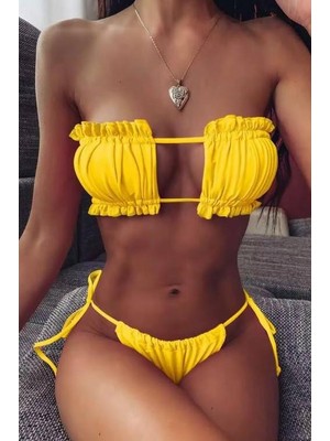 BMD Fırfırlı Brazilian Bikini - Sarı