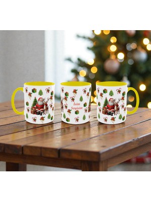 Alpşan Ticaret Kişiye Özel Yılbaşı Temalı Kupa – Isim Yazılı Noel Baba ve Geyik Baskılı Yeni Yıl Hediyesi