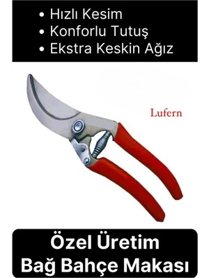 Lufern Özel Üretim Bağ Ağaç Budama Makası Üzüm Bahçe Çiçek Gül Bitki Narenciye Eğri Dal Kesme Aleti