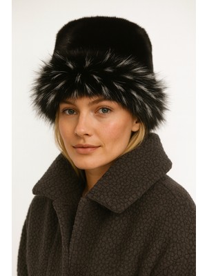 Verahed Rus Kalpak Şapka Kadın Kürk Peluş Kışlık Şapka, Yumuşak Dokulu, Sıcak Tutan Kalpak Model