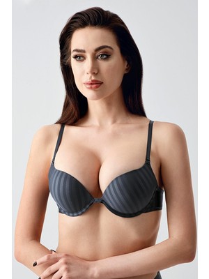 Cotonhause Kadın Push-Up Çift Dolgulu Antrasit Sütyen – Şekillendirici Model C6T3N0733