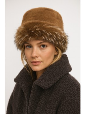 Verahed Rus Kalpak Şapka Kadın Kürk Peluş Kışlık Şapka, Yumuşak Dokulu, Sıcak Tutan Kalpak Model