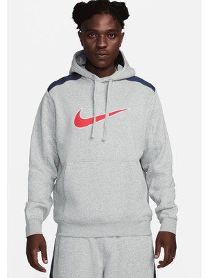 Nike Sportswear Fleece Erkek Gri Günlük Sweatshirt