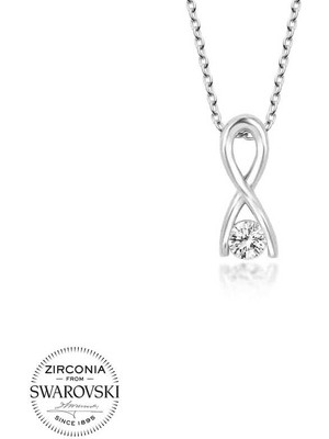 Aya Diamond Swarovski Taşlı Gümüş Sonsuzluk Bayan Kolye