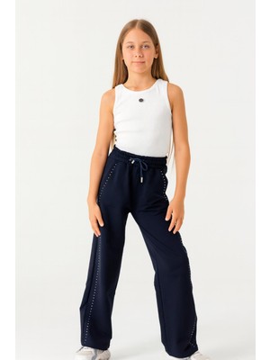 Mışıl Kız Çocuk Geniş Paça Taş Baskılı Eşofman Altı 7836LA