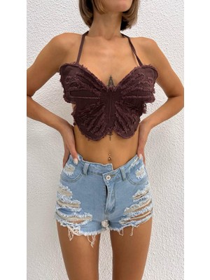 BMD Butterfly Crop - Kahverengi