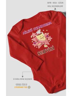 Morivo Kids Aileyi Uyandırma Servisi Baskılı Bebek Zıbını – Çıtçıtlı Body | %100 Pamuk Uzun Kol