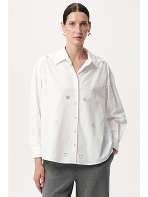 Allyco Taş İşlemeli Rahat Kesim Gömlek