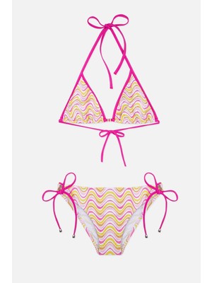 Ayyıldız 4900 Pembe Üçgen  Kız Çocuk Bikini Takımı