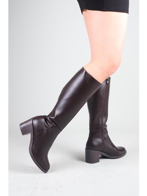 Birikon Alice Alçak Topuklu Çizme Kahverengi
