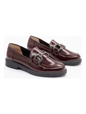 2122 Kadın Bordo Rugan Loafer Ayakkabı